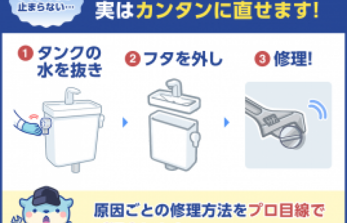 プロが教える トイレの水が止まらない 原因とカンタン修理法まとめ 水の110番救急車