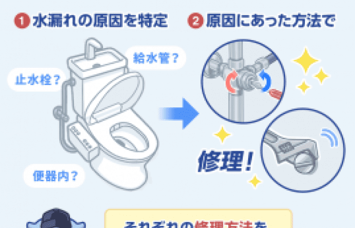 原因別 トイレ水漏れは自分で直せる 5分でわかる失敗しない修理法 水の110番救急車